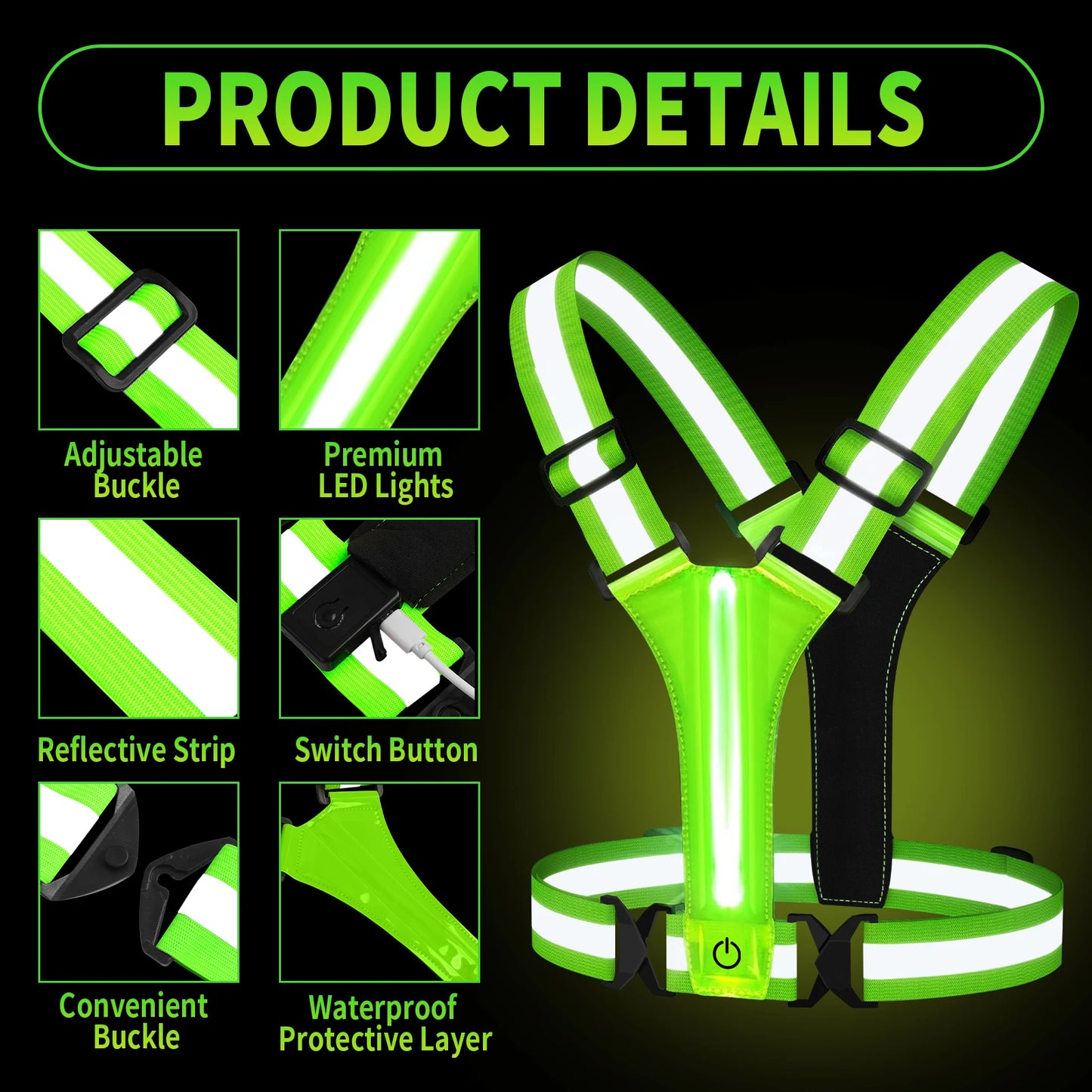 Adjustable Reflective Gear Security Vests