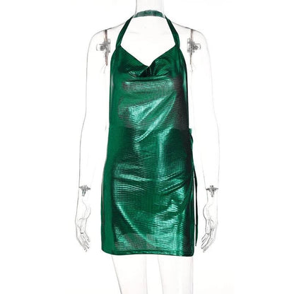 Elegant Short Dress with Hanging Neck Backless - Empire P.E