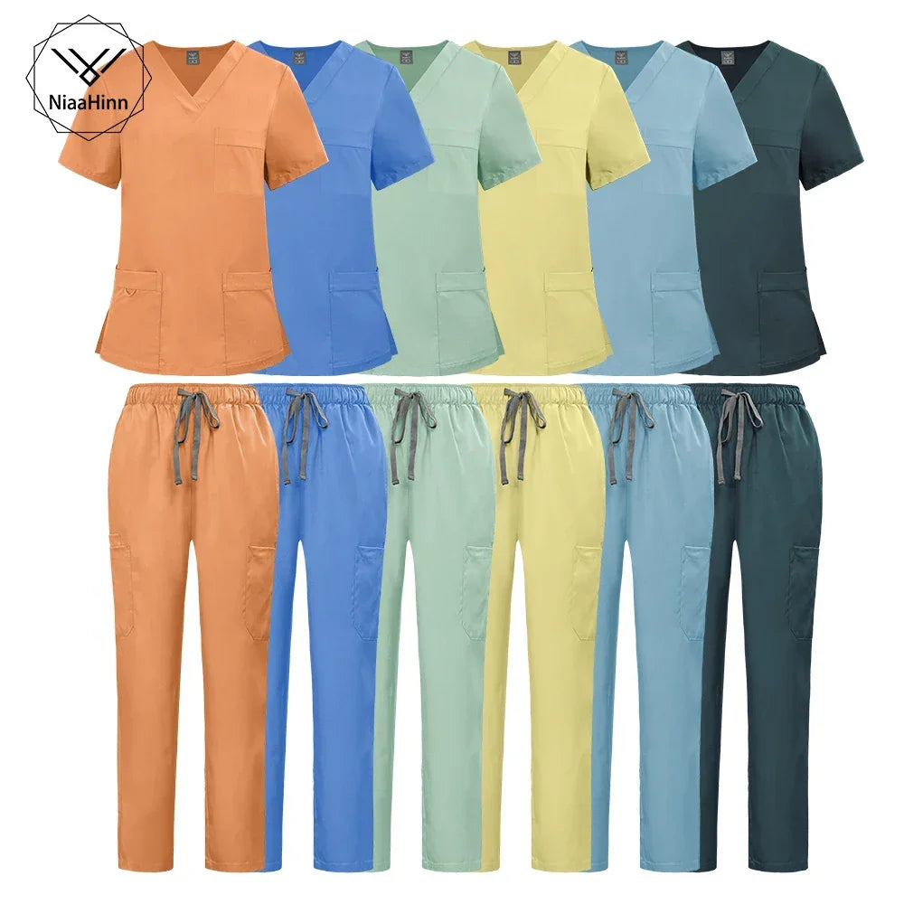 Uniform Unisex Elastic Scrubs Top Pants 2-piece Set - Empire P.E