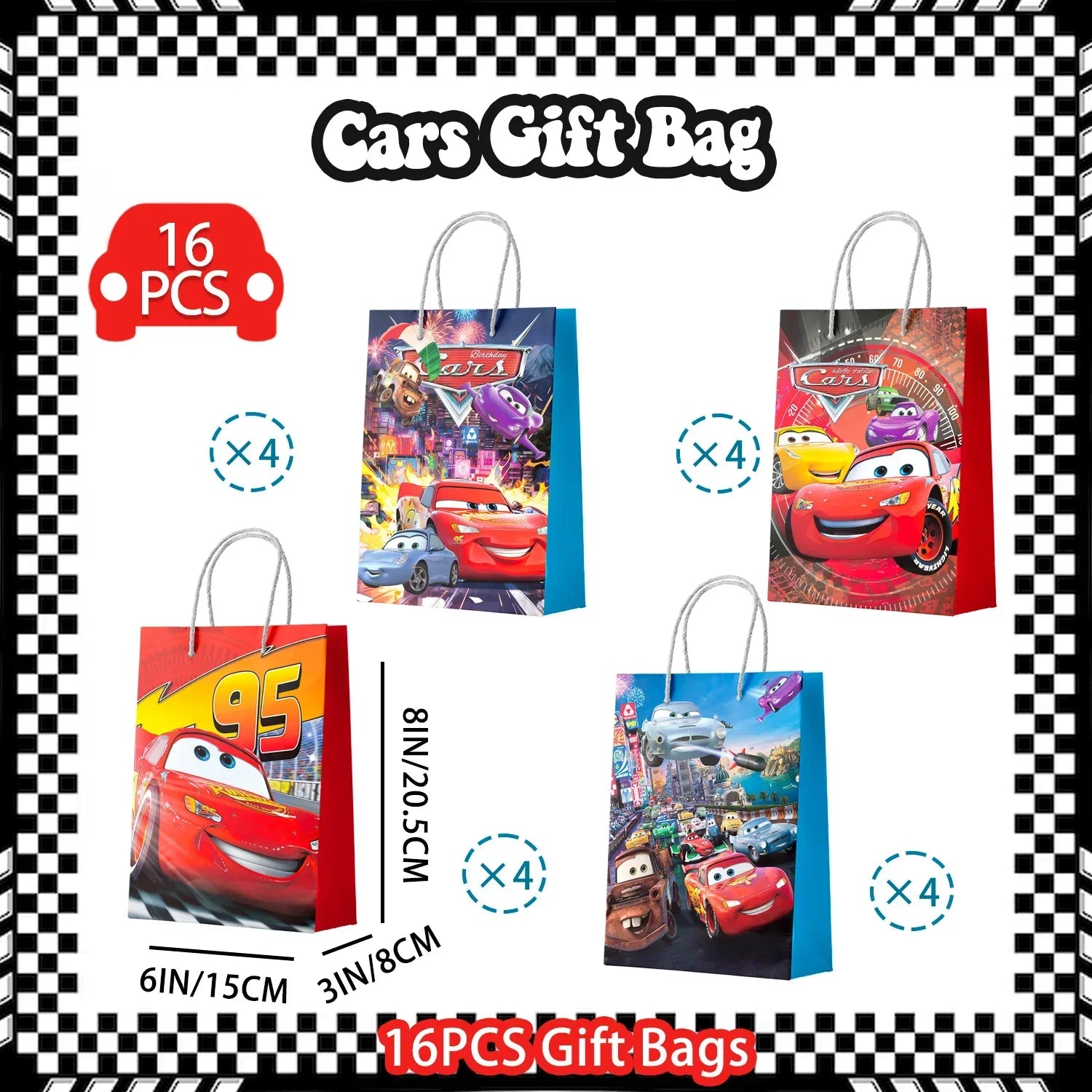 Cars Gift Bags,16pcs Cars Party Favor Bags - Empire P.E