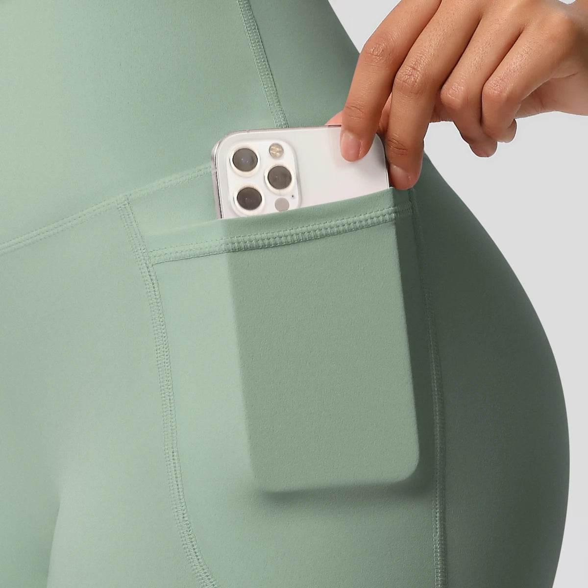 Women Sports Short With PocketedYoga Legging Shorts Squat Proof High Waist Fitness Tight Shorts Quick Drying Cycling Workout Gym - Empire P.E