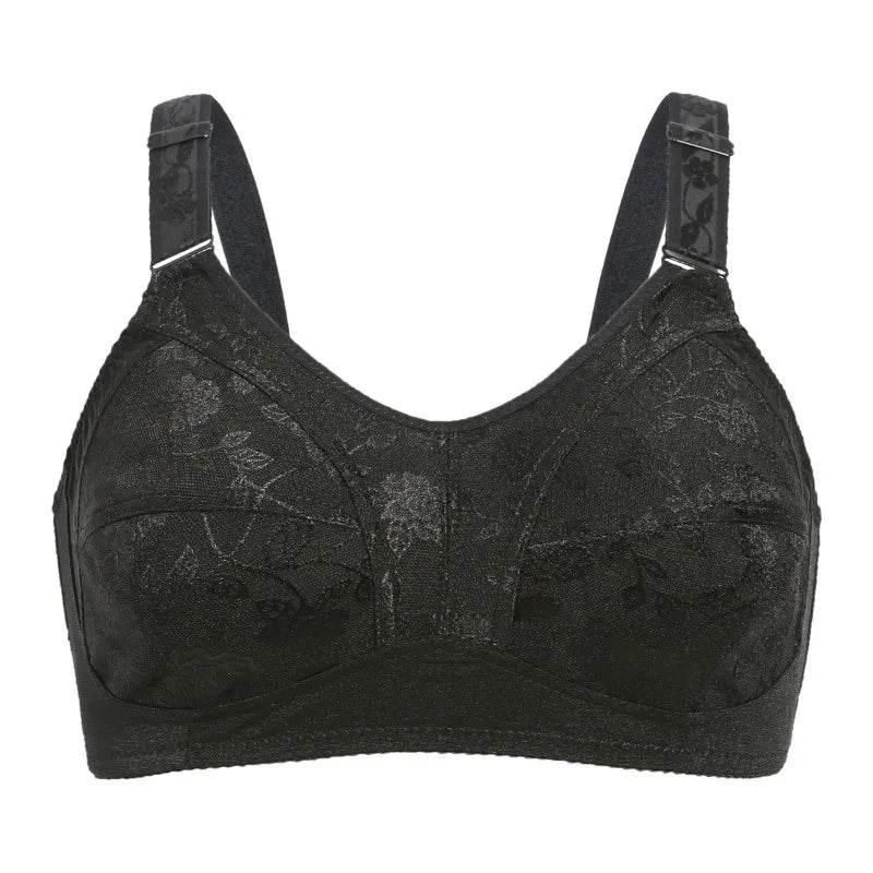 Black Big Women Bras Plus Size Lace Bra For Women Unlined Full Coverage - Empire P.E