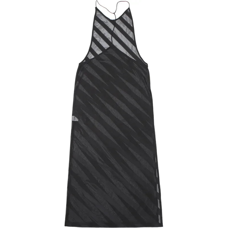 Mesh See Through Sexy Halter Split Dress - Empire P.E