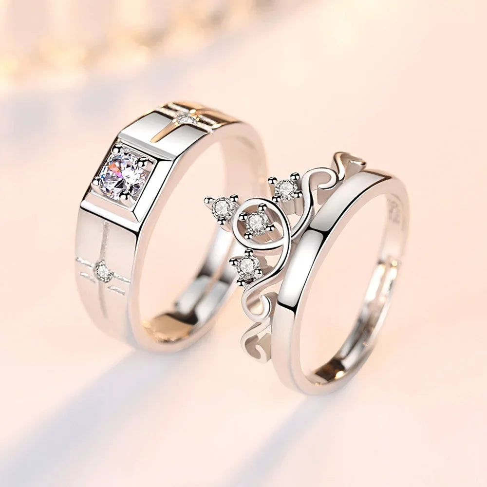 NEW 925 Sterling Silver Moissanite Diamond Couple Rings - Empire P.E