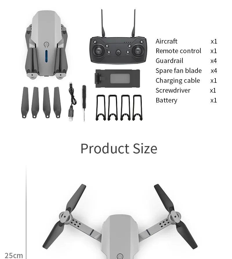 2025 New E88 Pro WIFI FPV Drone Wide Angle HD 4K 1080P Camera Height Hold RC Foldable Quadcopter Dron Helicopter Toys Gift - Empire P.E