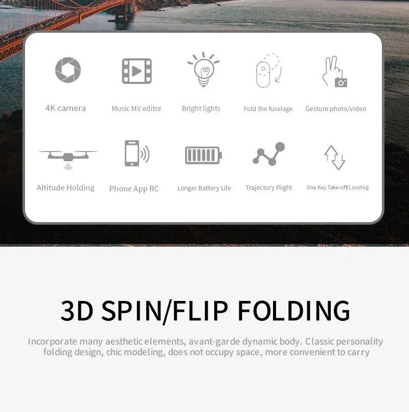 2025 New E88 Pro WIFI FPV Drone Wide Angle HD 4K 1080P Camera Height Hold RC Foldable Quadcopter Dron Helicopter Toys Gift - Empire P.E