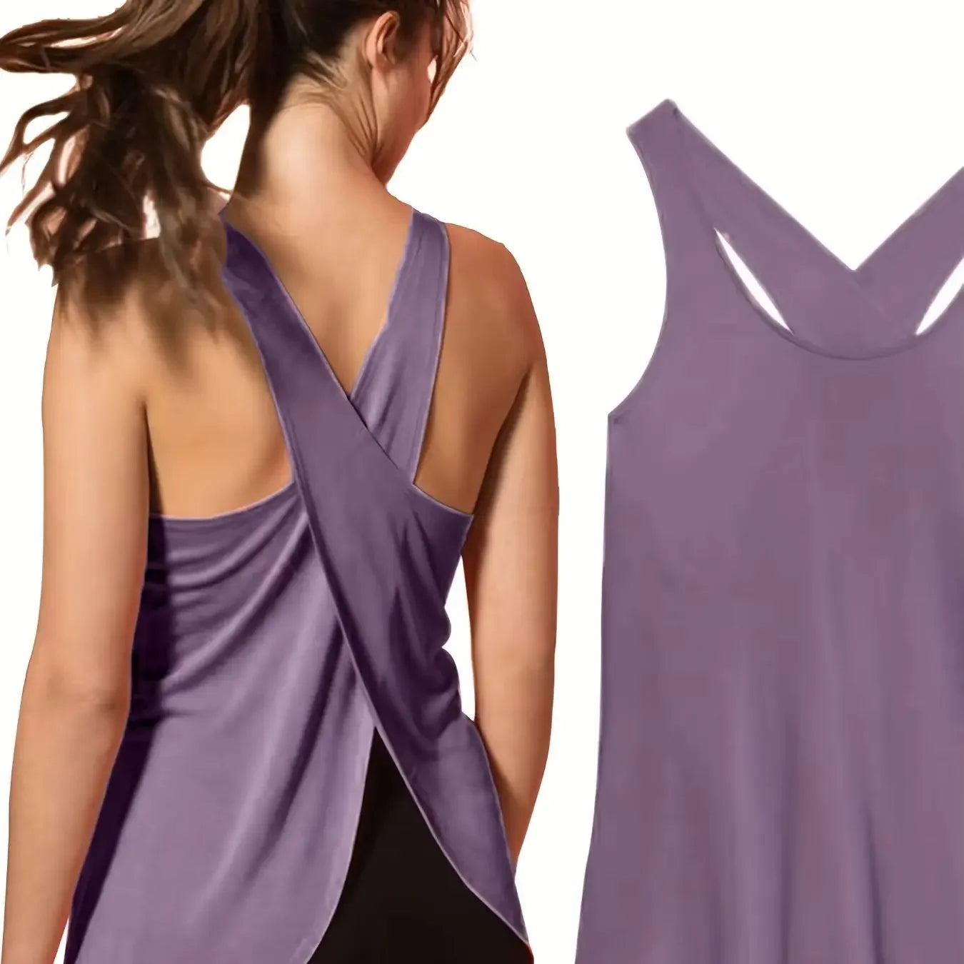 Women's Solid Wrap Back Sports Tank Tops - Empire P.E