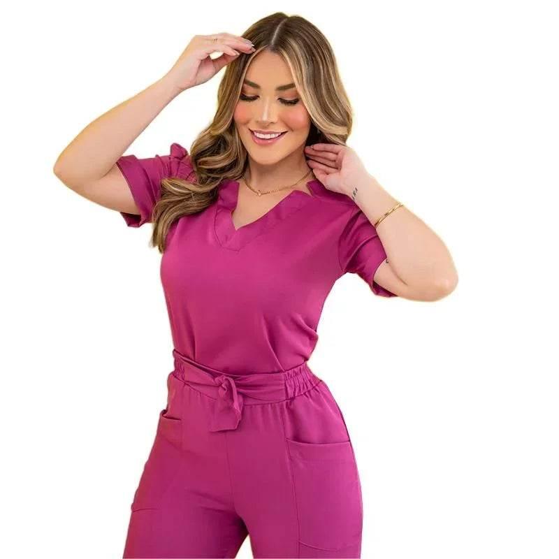 Surgical Uniforms Woman Nursing Enfermeria Sets Top Pant Articles Medical Uniform Scrub Clinical Beauty Salon Spa hospital Suits - Empire P.E