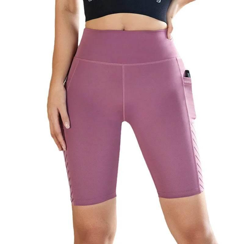 Women's Gym Running Shorts Yoga Shorts Women High Waist Push Up Legging with Pocket Yoga Fitness Workout Leggings Sport Shorts - Empire P.E
