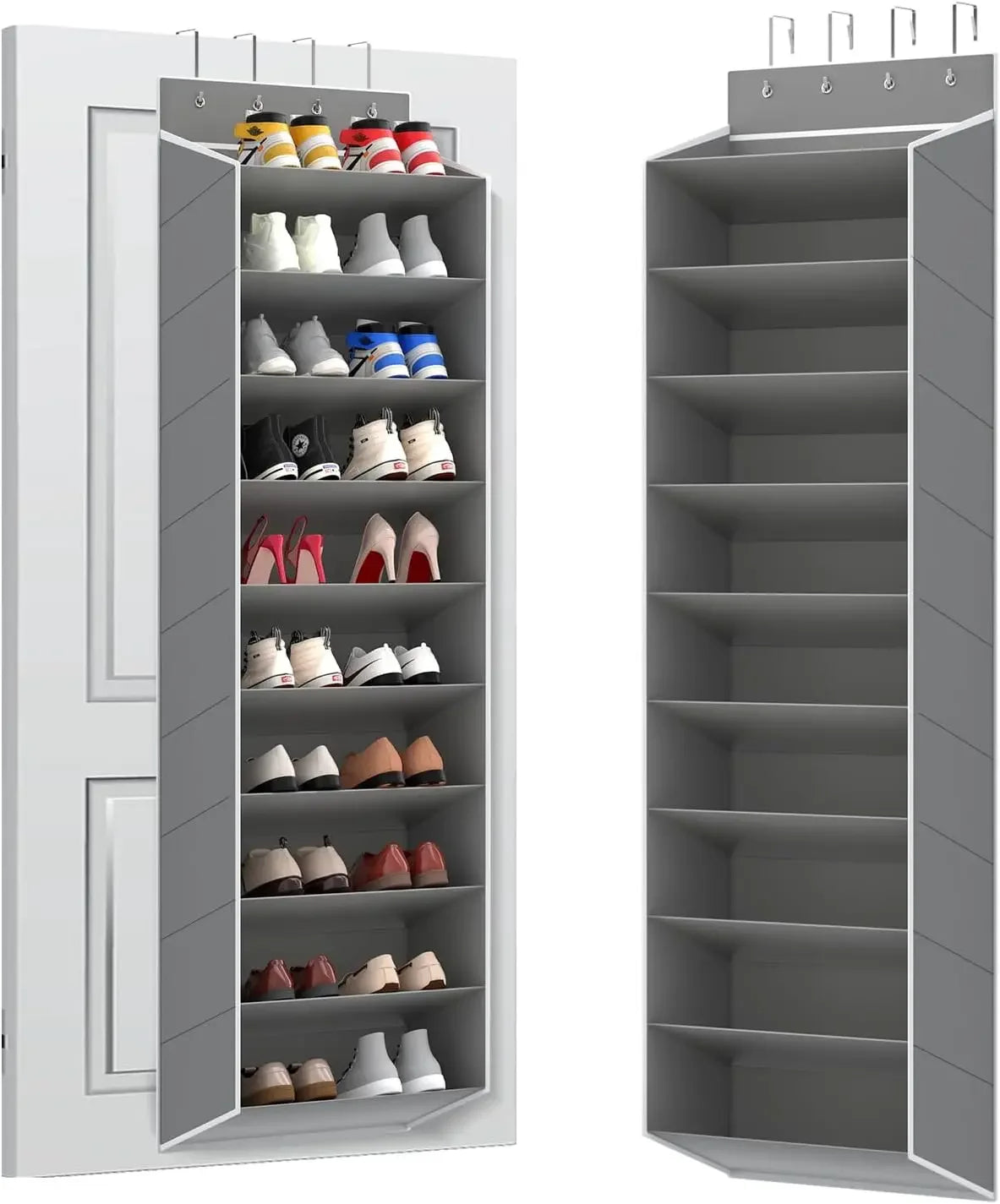 10 Tiers Large Over the Door Shoe Organizer Hanging Shoe Rack