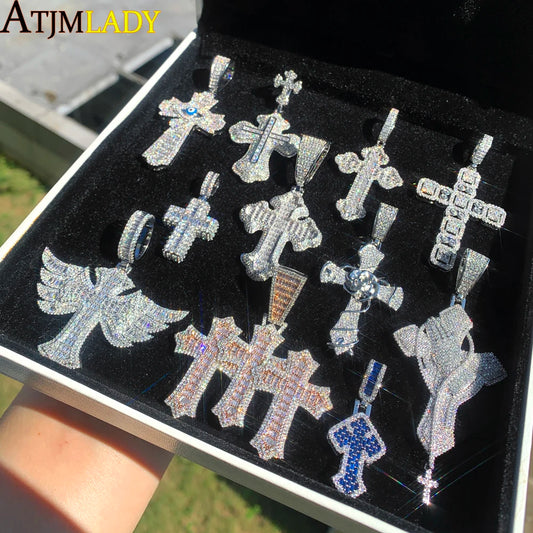 Iced Out Cross Pendant Necklace