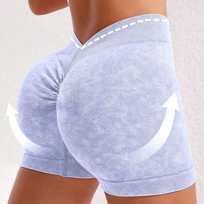 Women's Washed Yoga Shorts Fitness