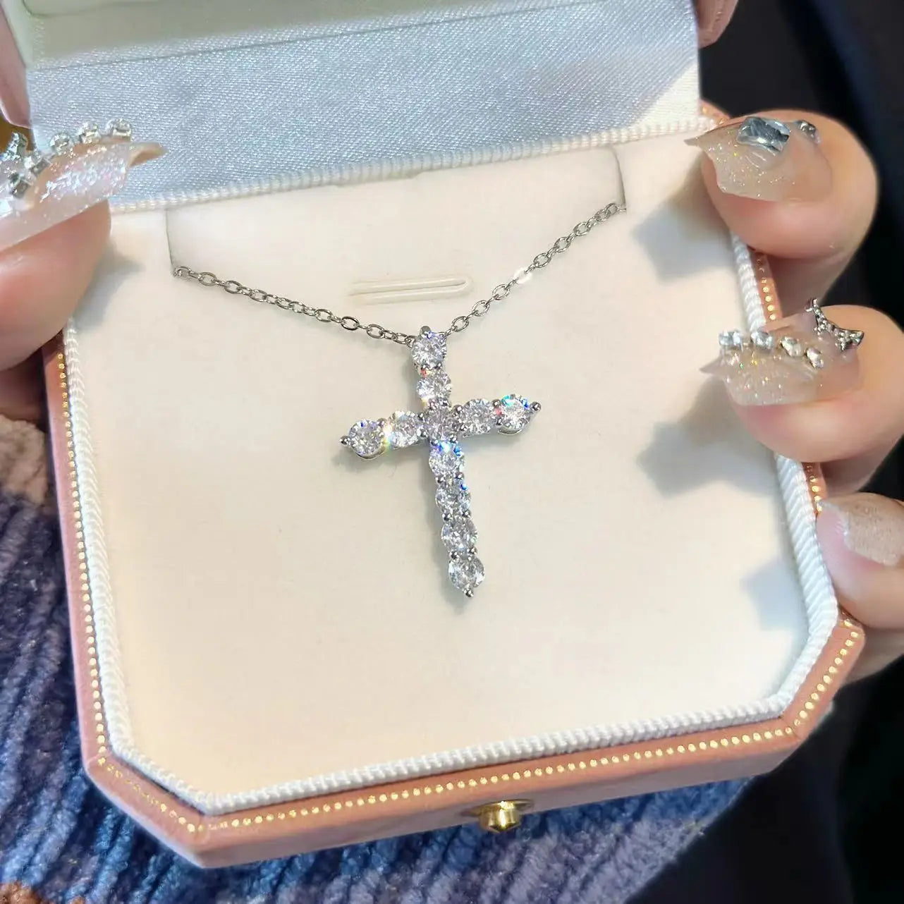 Full Moissanite Diamond Necklace for Women