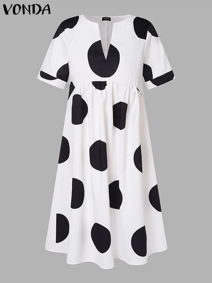 VONDA Plus Size 5XL Women Dress 2025 - Empire P.E