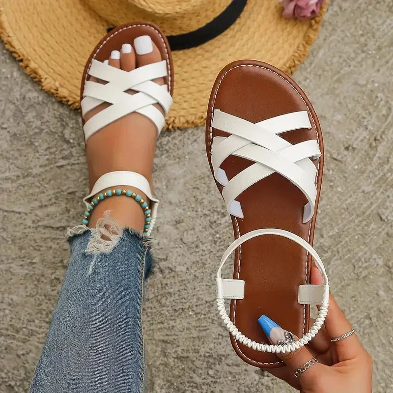 2025 New Women Summer Flat Bottom Sandals