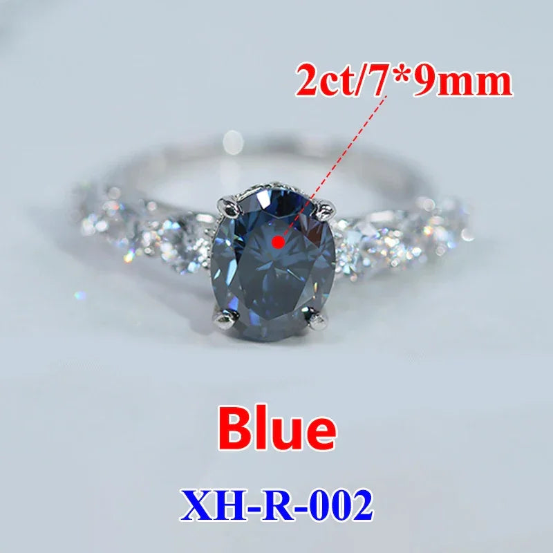 Women Moissanite Ring s925 Silver Oval Cut - Empire P.E