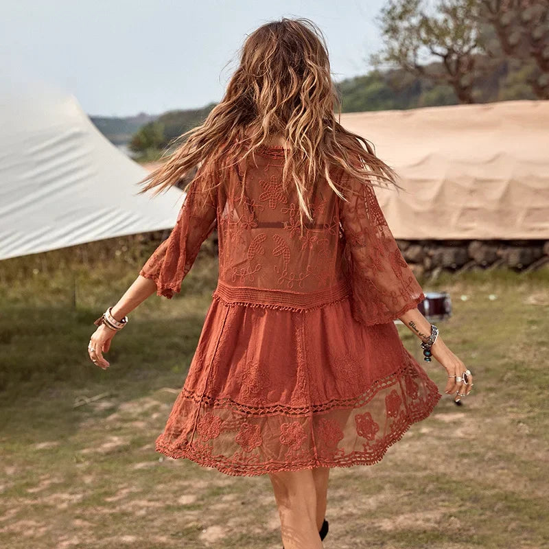 2024 Sexy Beach Cover Up Tunic Dress