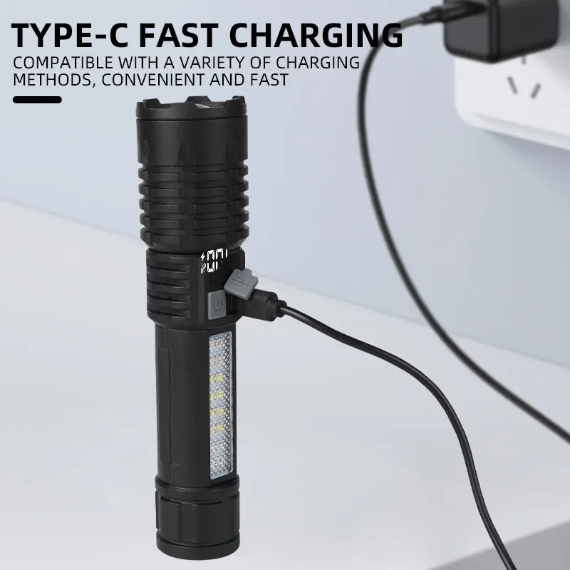 Portable Rechargeable High Power LED Flashlights With Display Screen - Empire P.E