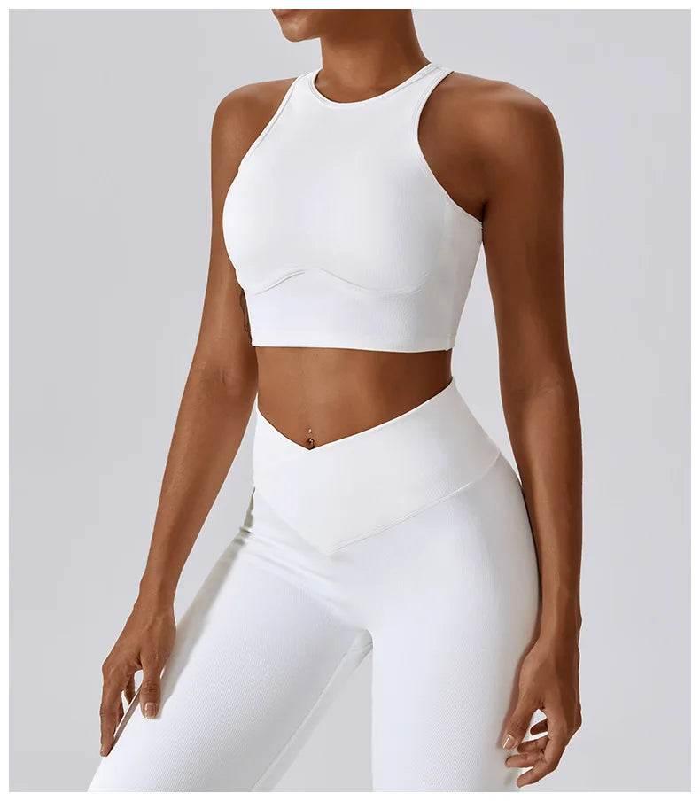 2PCS Seamless Yoga Set Gym Clothes Sportswear Yoga Suits For Women Fitness Rib Tracksuits Sports Bra Gym Leggings Sports Suits - Empire P.E