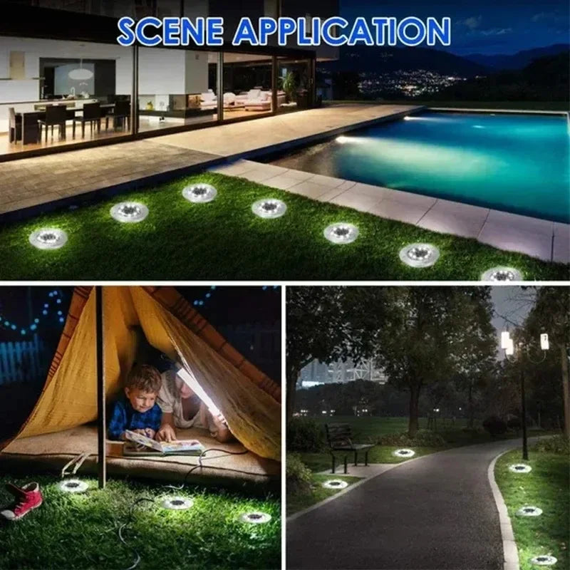 8/20LED Solar Power Disk Light Outdoor Garden Solar Underground Light - Empire P.E
