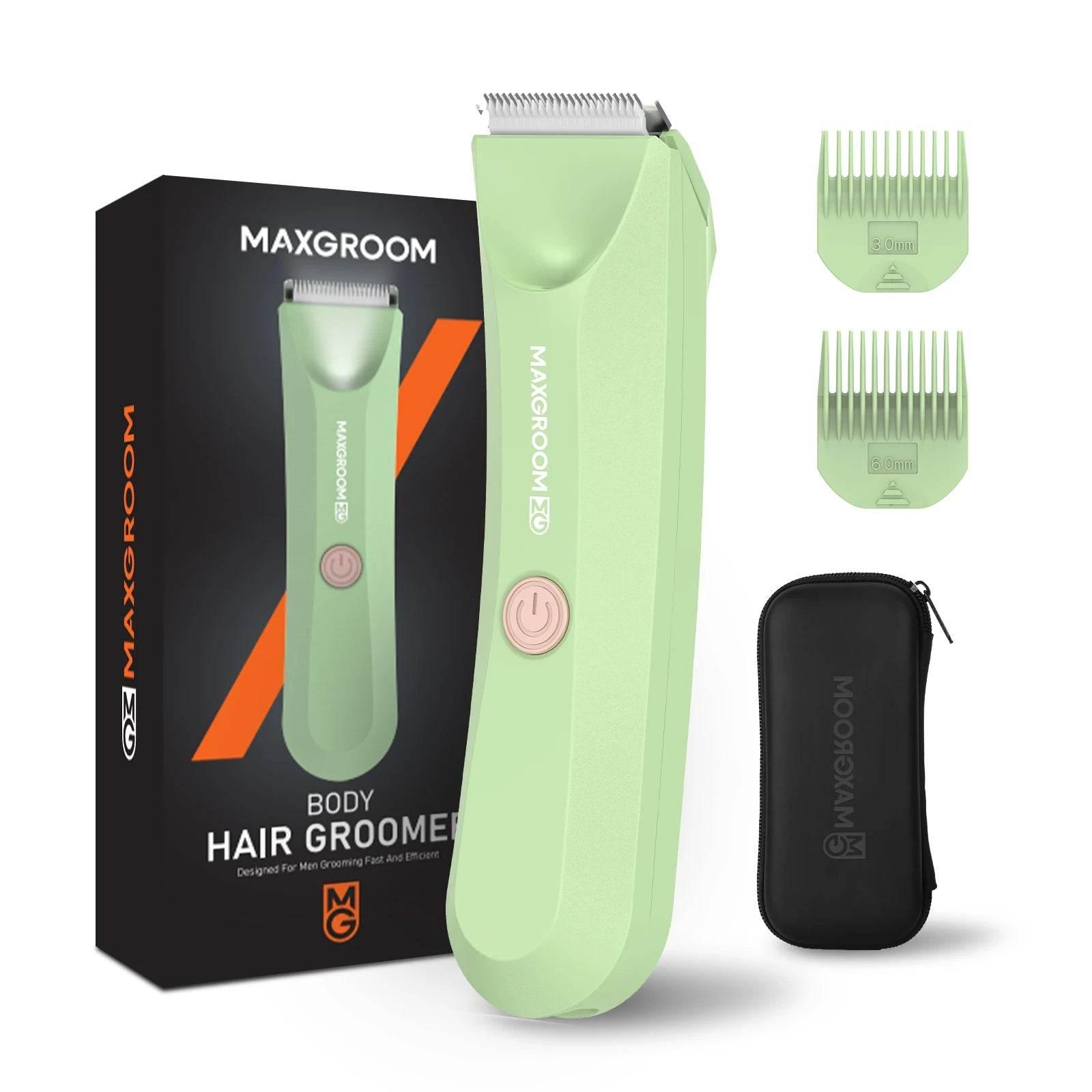 MAXGROOM Body Hair Trimmer Shaver for Men Ball Trimmer for Groin Pubic Replaceable Ceramic Blade Electric IXP7Waterproof Clipper - Empire P.E