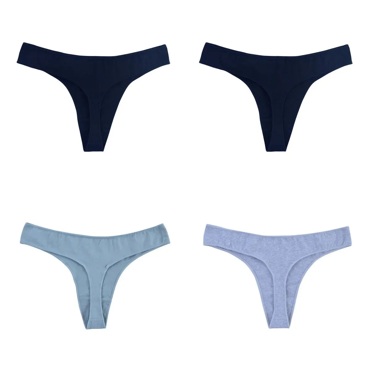 4Pcs/Set Cotton Thongs For Women Low Rise Panties - Empire P.E