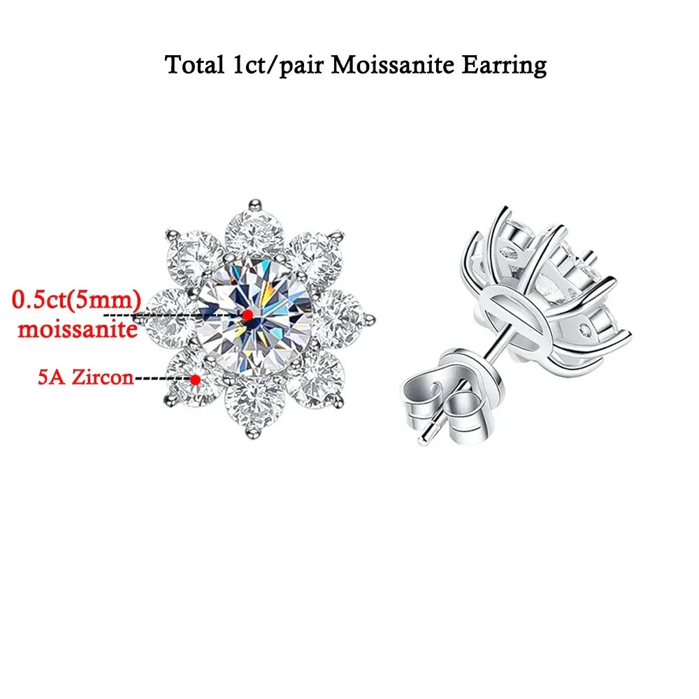 925 Sterling Silver Original Certified 2cttw Moissanite Jewelry Sets - Empire P.E
