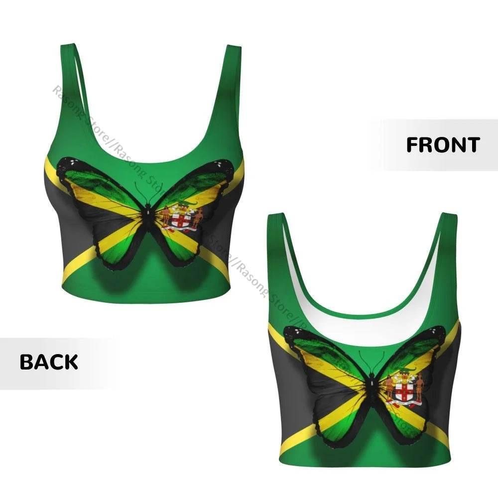 Sports Bra Women Running Yoga Clothes Vest Jamaica Kingdom Flag Gathering Fitness Vest - Empire P.E