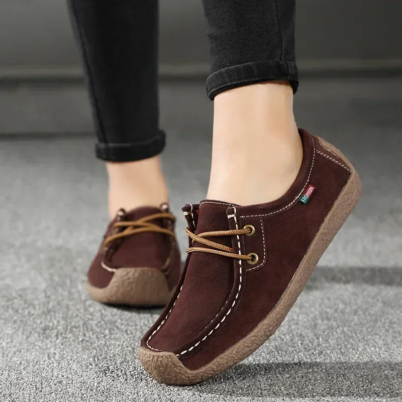 New Arrival Women Casual Shoes 2025 Suede Leather Flats - Empire P.E