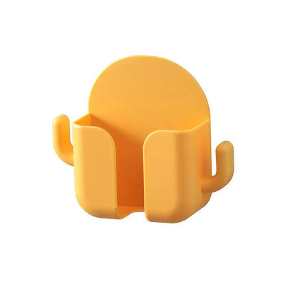1pc Adhesive Wall Mount Phone Holder With Hooks, Storage Box ForMobile Phone Remote Control, Storage Box For Bedroom, Kitchen,Ba - Empire P.E