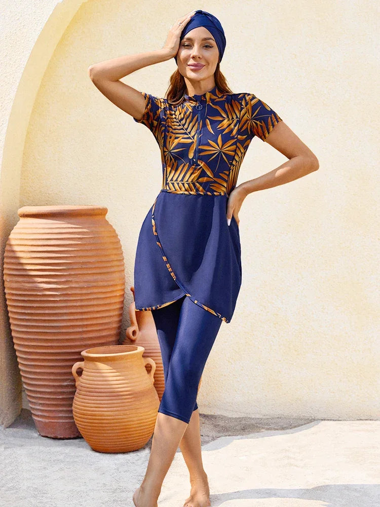 3PCS Modest Burkini Femmes Women Muslim Swimwear