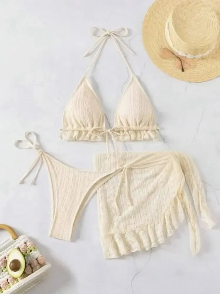 2025 Women Sexy Halter Bikini 3 Piece Set - Empire P.E