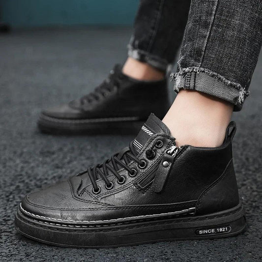 Men Boots Winter High Top Leather Casual Outdoor Shoes - Empire P.E