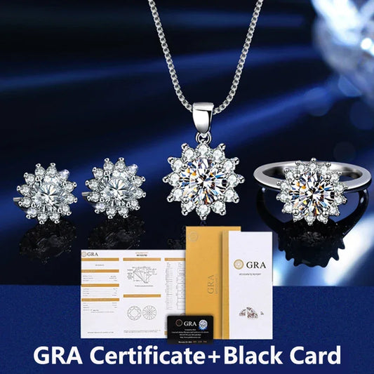 Moissanite Rings For Women Round Cut, Earrings Luxury Copper Trend, Moissanite Necklace Pendant - Empire P.E