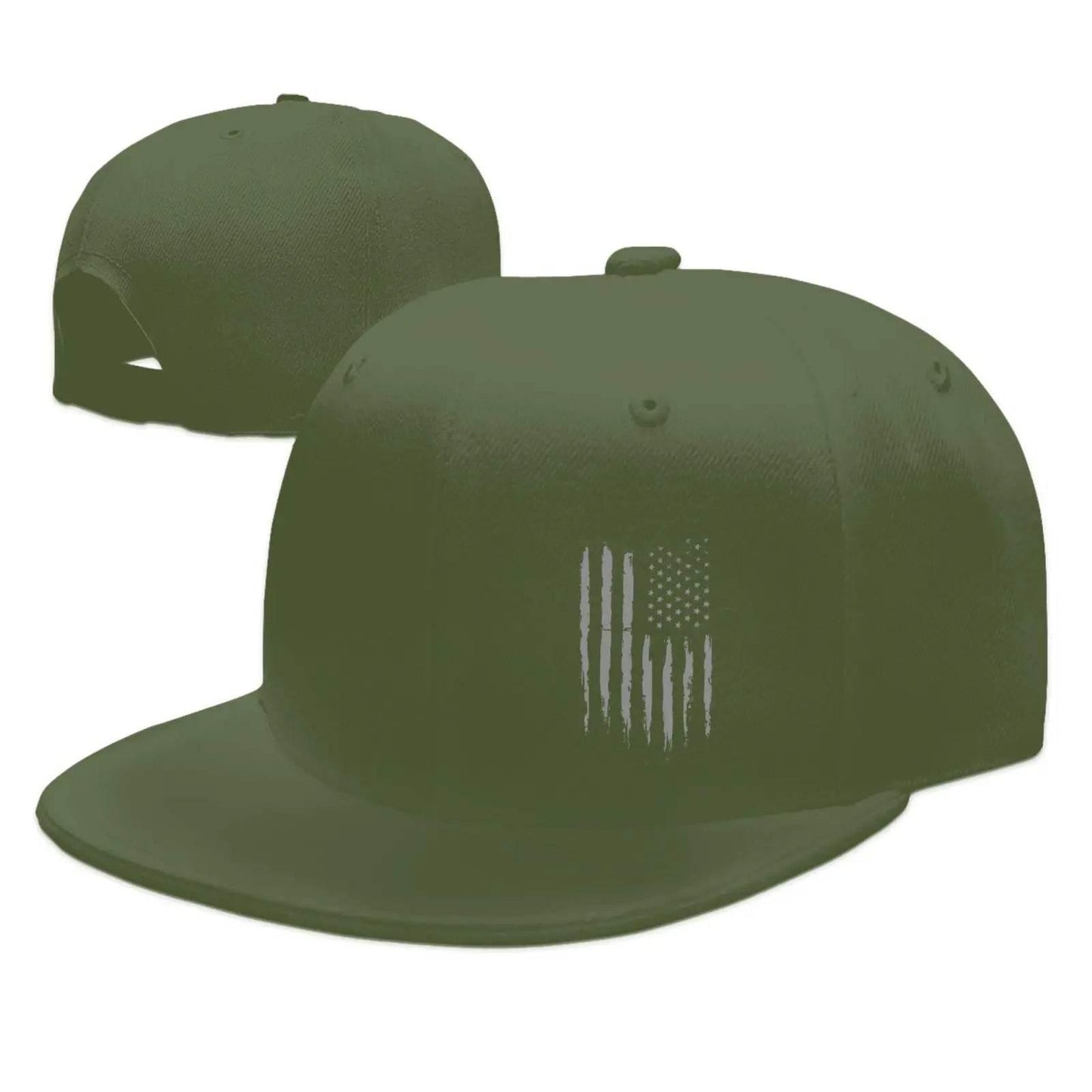 Vintage Black American Flag Snapback Hats for Men Baseball Cap Adjustable Flat Bill Trucker Dad Gift,Husband,Boy Friend - Empire P.E