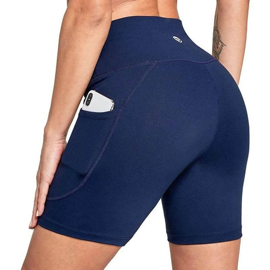 Leggings Women High Waist Yoga Sport Shorts Biker Shorts Women Sports Leggings For Fitness Cross Waist Pocket Yoga Pant - Empire P.E