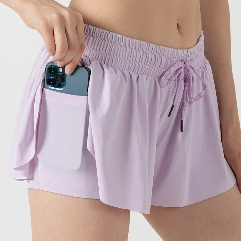 2in1 Jogger Flowy Athletic Shorts for Women - Empire P.E