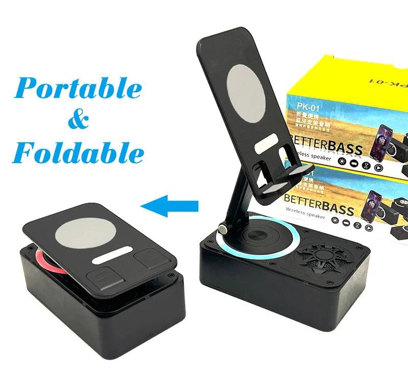 New Cell Phone Holder Stand With Bluetooth Speaker Adjustable Desktop Live Lazy Tablet Bracket Support Portable Wireless Speaker - Empire P.E