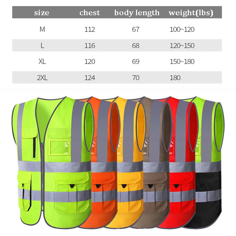 Reflective Safety Vest Multi Pockets Workwear