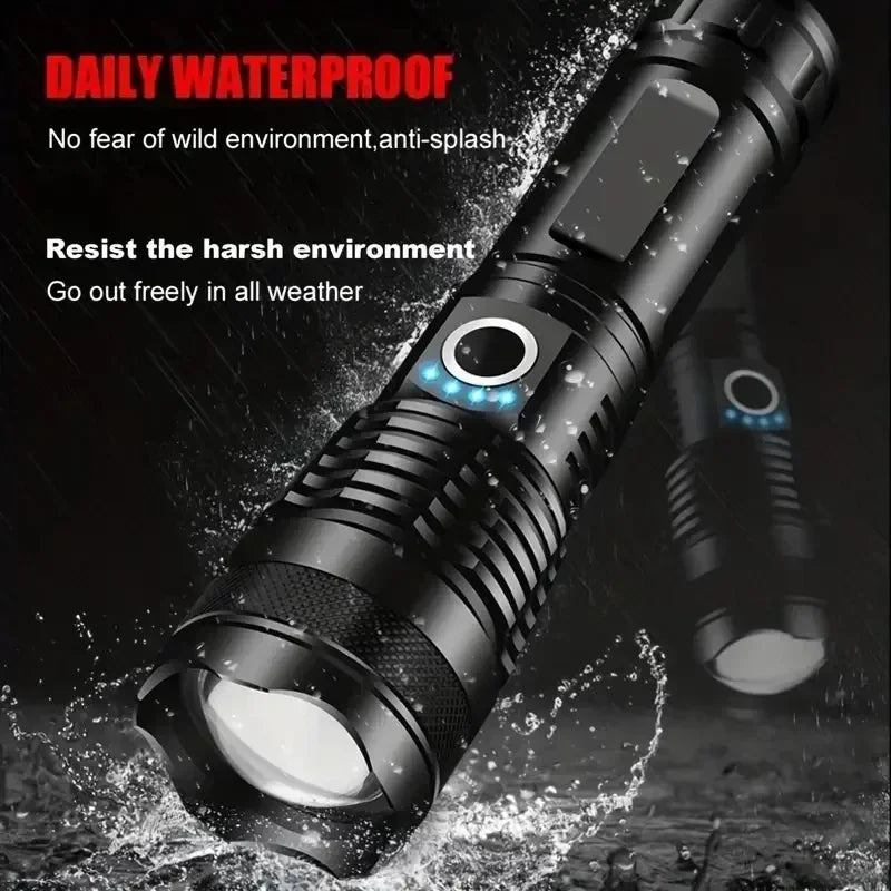 Aluminum Alloy Glare Flashlight 26650/18650 USB Charging - Empire P.E