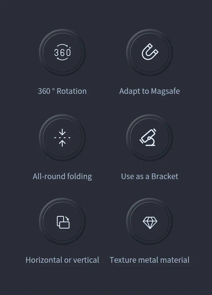 For MagSafe Double Sided Magnetic Phone Ring Holder Portable Folding Cellphones Stand Phone Accessories Support Bracket Grip Tok - Empire P.E