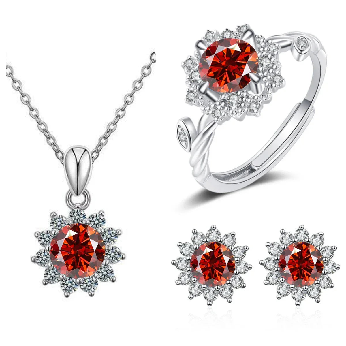 4CTW Moissanite Jewelry Set 925 Sterling Silver - Empire P.E