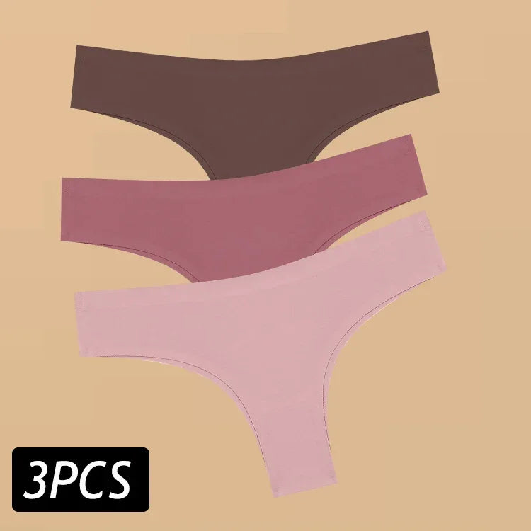 3PCS Women's Ultra-thin Seamless Panties Sexy Low Waist G-string - Empire P.E