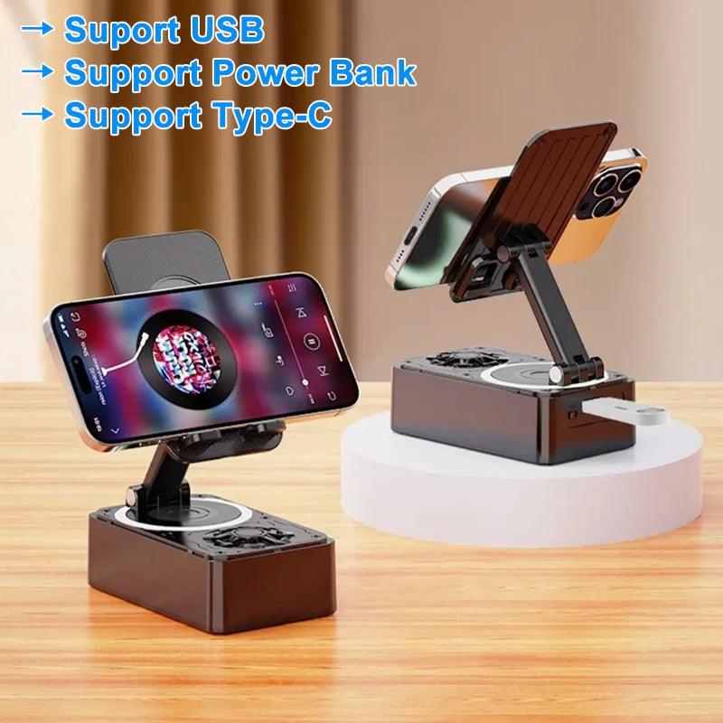 New Cell Phone Holder Stand With Bluetooth Speaker Adjustable Desktop Live Lazy Tablet Bracket Support Portable Wireless Speaker - Empire P.E