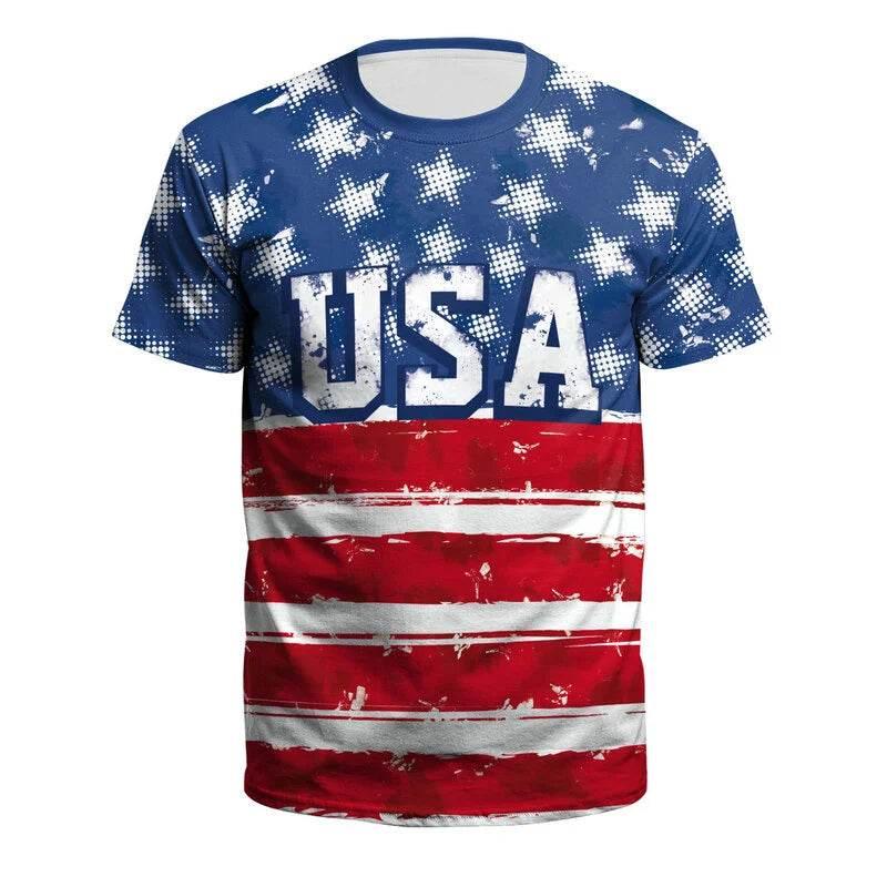 American Flag Graphic T-shirt For Men 3d Printed USA Statue of Liberty T Shirt Summer Spring Short Sleeves Round Neck Tee Shirts - Empire P.E
