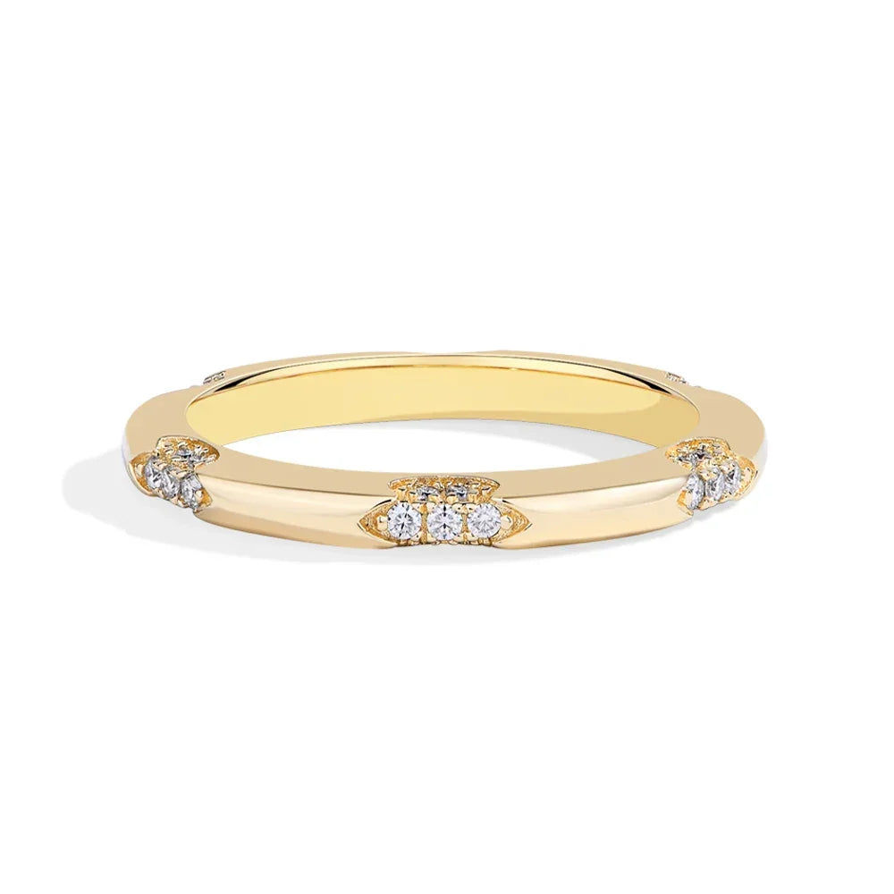 S925 Silver Moissanite Wedding Band Ring for Women - Empire P.E