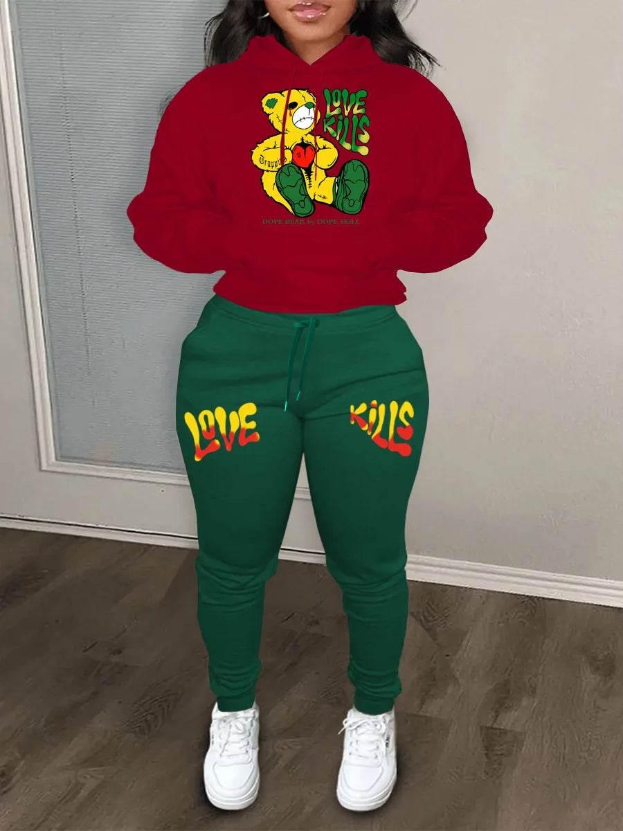 Autumn Fashion Letter Print Hoodie Sets - Empire P.E