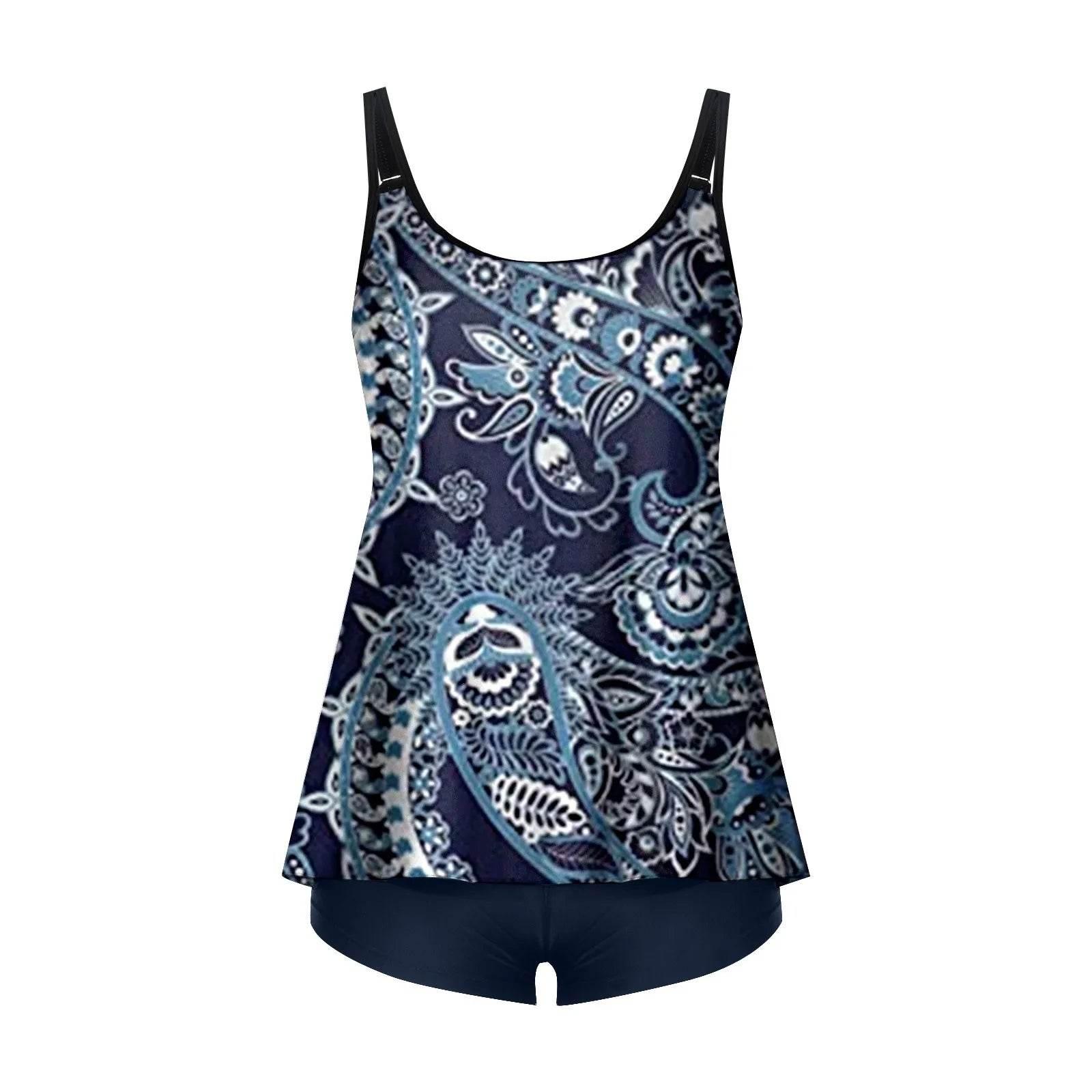 2024 Personality Popular Women's Swimsuit Sexy Printed Vest Shorts Swimsuit Two-Piece Set Soft And Comfortable Swimwear - Empire P.E