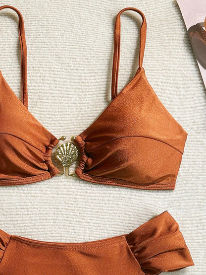 Sexy Pleate High Waist Bikini Set 2025