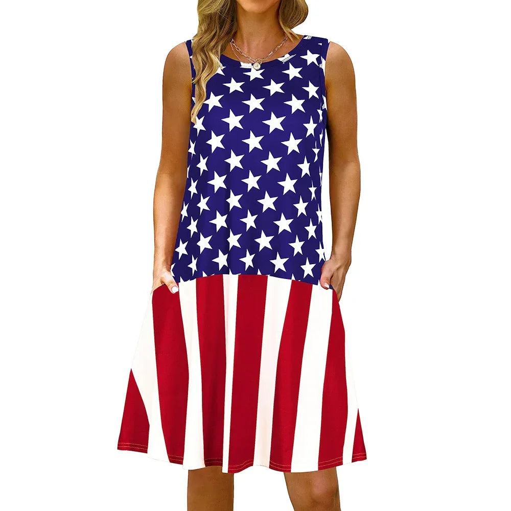 S-5Xl Colorful Printed O Neck Long Dress - Empire P.E